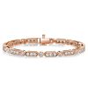 Milgrain Bezel White Sapphire Tennis Bracelet for Women - Sterling Silver