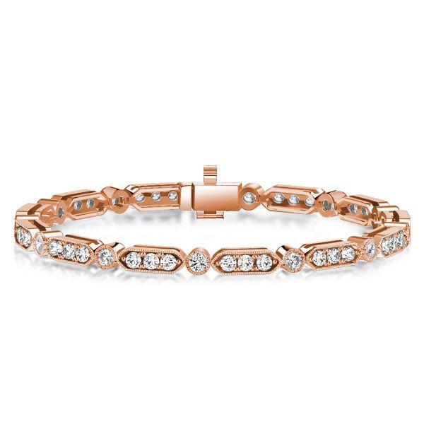 Milgrain Bezel White Sapphire Tennis Bracelet for Women - Sterling Silver