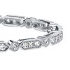 Milgrain Bezel White Sapphire Tennis Bracelet for Women - Sterling Silver