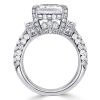 Emerald Cut White Sapphire Engagement Ring for Women in Rhodium-Plated Sterling Silver