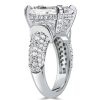 Emerald Cut White Sapphire Engagement Ring for Women in Rhodium-Plated Sterling Silver