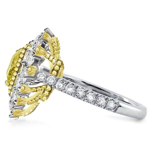 Sterling Silver 2.0 CT Simulated Diamond Engagement Ring - Unique Designer Style