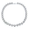 Eternity Halo Tennis Necklace - 925 Sterling Silver - Available in Multiple Lengths & Finishes