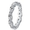 Sterling Silver Eternity Wedding Band for Her with Pear Created White Sapphire