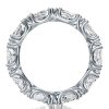 Sterling Silver Eternity Wedding Band for Her with Pear Created White Sapphire