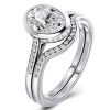 Sterling Silver Matching Wedding Band Set - 2.68 CT. TW. Cubic Zirconia
