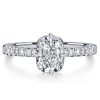 Cushion Cut Micro Pave Solitaire Engagement Ring in Sterling Silver