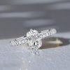 Cushion Cut Micro Pave Solitaire Engagement Ring in Sterling Silver