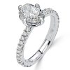 Cushion Cut Micro Pave Solitaire Engagement Ring in Sterling Silver
