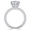 Cushion Cut Micro Pave Solitaire Engagement Ring in Sterling Silver
