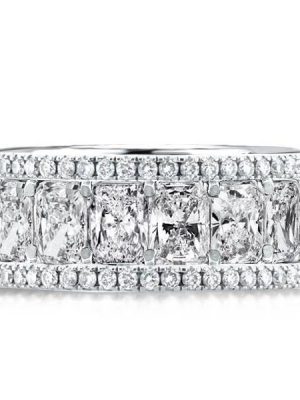 Cushion Cut Sterling Silver Eternity Band - 8.75 CT. TW.