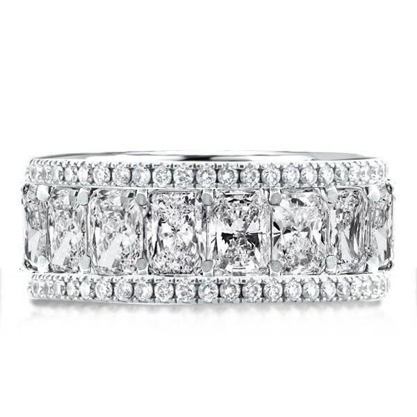 Cushion Cut Sterling Silver Eternity Band - 8.75 CT. TW.