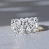 Multi Row Bezel Set Pear Cut Eternity Wedding Band in 925 Sterling Silver
