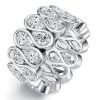 Multi Row Bezel Set Pear Cut Eternity Wedding Band in 925 Sterling Silver