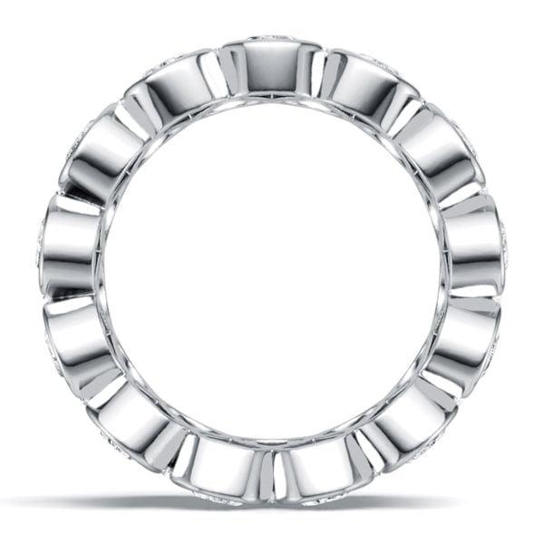 Multi Row Bezel Set Pear Cut Eternity Wedding Band in 925 Sterling Silver