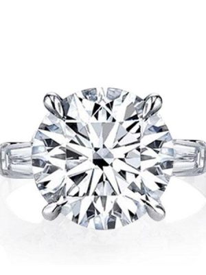 Emerald Cut Three Stone Ring - 925 Sterling Silver