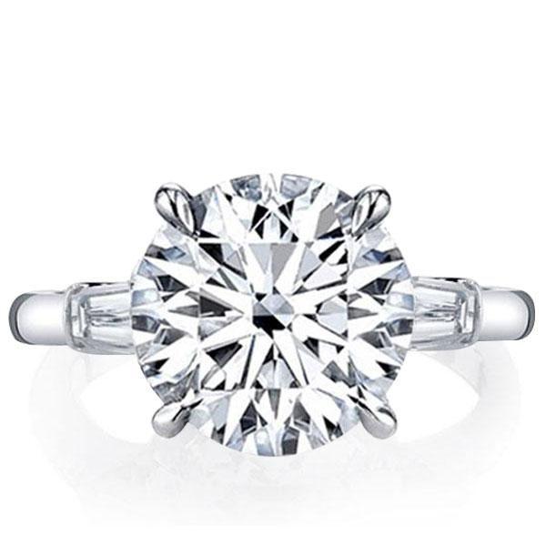Emerald Cut Three Stone Ring - 925 Sterling Silver