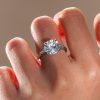 Emerald Cut Three Stone Ring - 925 Sterling Silver