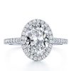 Oval Cut Sterling Silver Engagement Ring - 2.5 Carat Center Stone