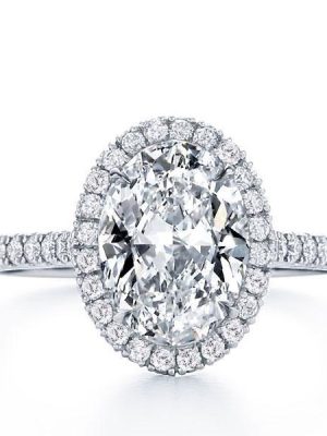 Oval Cut Sterling Silver Engagement Ring - 2.5 Carat Center Stone