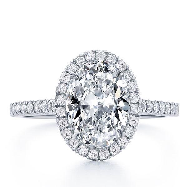 Oval Cut Sterling Silver Engagement Ring - 2.5 Carat Center Stone