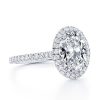 Oval Cut Sterling Silver Engagement Ring - 2.5 Carat Center Stone