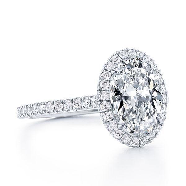 Oval Cut Sterling Silver Engagement Ring - 2.5 Carat Center Stone