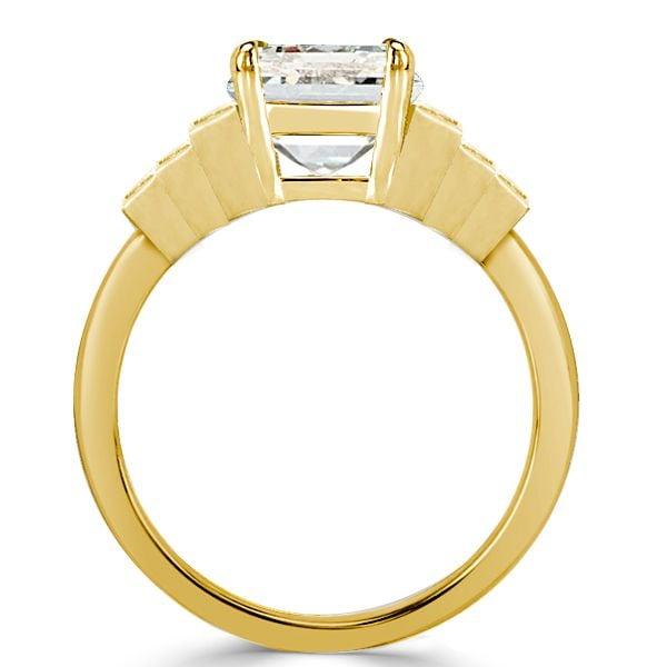 18K Gold Plated Seven Stone Round Cut Engagement Ring with 2.0 CT Center Stone