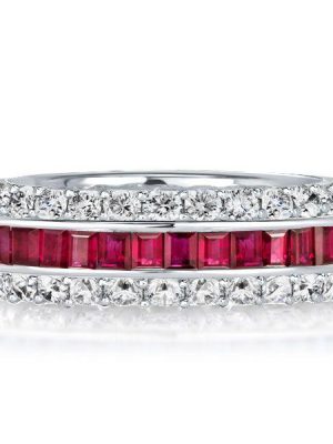 Sterling Silver Eternity Wedding Band for Her - Anniversary Ring