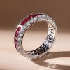 Sterling Silver Eternity Wedding Band for Her - Anniversary Ring
