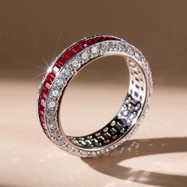 Sterling Silver Eternity Wedding Band for Her - Anniversary Ring
