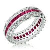 Sterling Silver Eternity Wedding Band for Her - Anniversary Ring