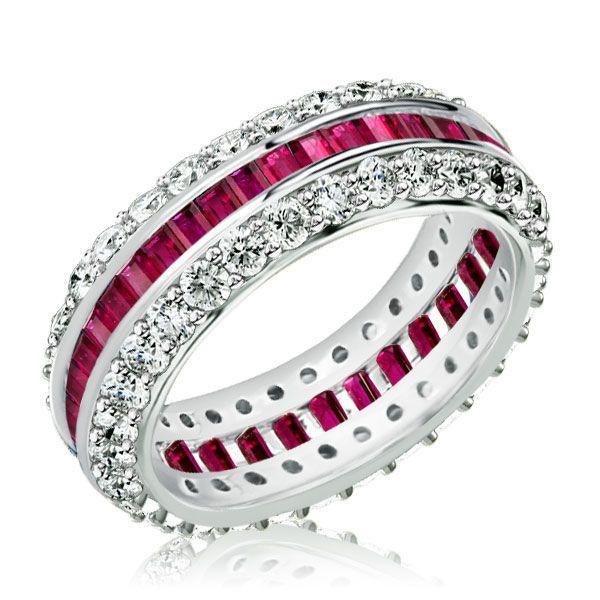Sterling Silver Eternity Wedding Band for Her - Anniversary Ring