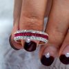 Sterling Silver Eternity Wedding Band for Her - Anniversary Ring