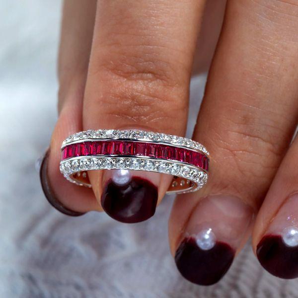 Sterling Silver Eternity Wedding Band for Her - Anniversary Ring