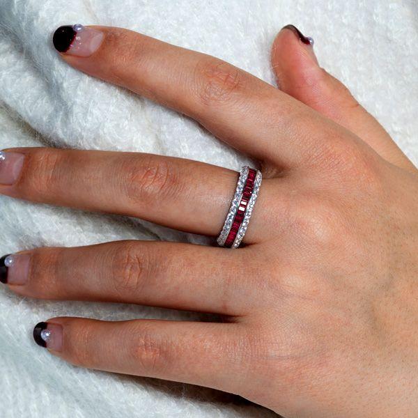 Sterling Silver Eternity Wedding Band for Her - Anniversary Ring
