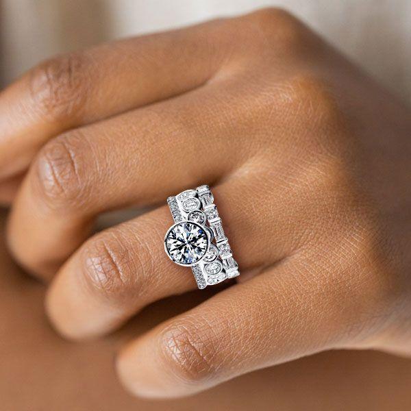 Sterling Silver Engagement Ring Stackable Band Set - 8.91 CT. TW.