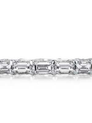 Sterling Silver Baguette Eternity Wedding Band for Women