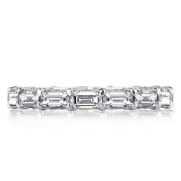 Sterling Silver Baguette Eternity Wedding Band for Women