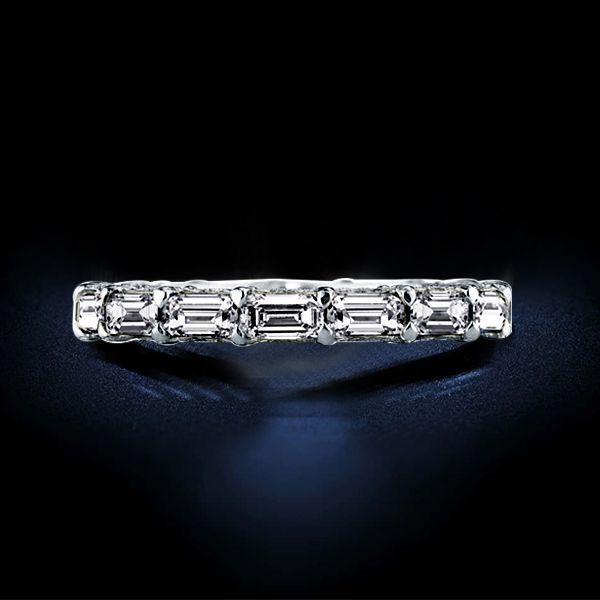 Sterling Silver Baguette Eternity Wedding Band for Women
