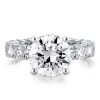 Eternity Prong Sterling Silver Round Cut Engagement Ring - 3.87 CT Center Stone