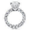 Eternity Prong Sterling Silver Round Cut Engagement Ring - 3.87 CT Center Stone