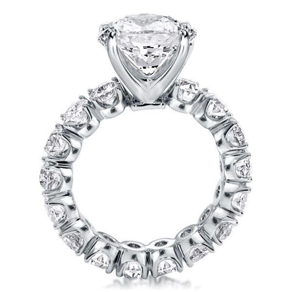 Eternity Prong Sterling Silver Round Cut Engagement Ring - 3.87 CT Center Stone