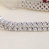 Double Row Sterling Silver Tennis Bracelet - Sparkly Cubic Zirconia