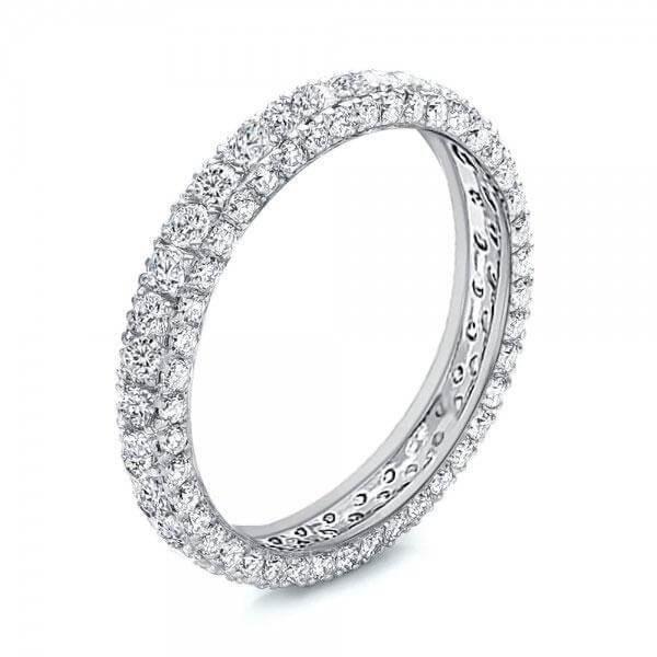 Eternity Created White Sapphire Wedding Band - Sterling Silver