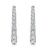 Graduated Oval Hoop Earrings for Women in Sterling Silver with 1.46 CT. TW. Accent Stones