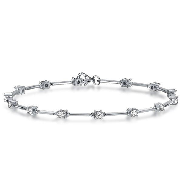 Sterling Silver Round Cut Cubic Zirconia Infinity Bracelet - Available in Multiple Finishes