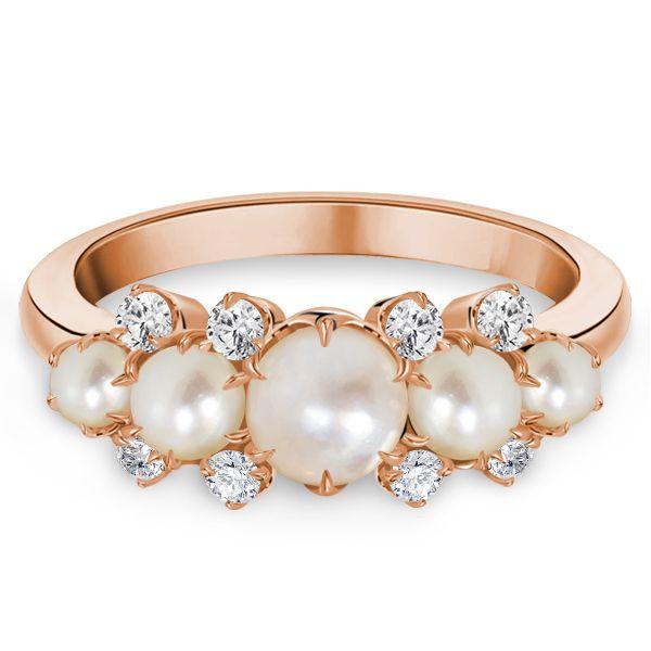 Vintage Pearl Wedding Band - 925 Sterling Silver Half Eternity Ring