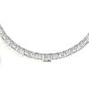 Classic Princess Cut Tennis Necklace in Rhodium-Plated Sterling Silver
