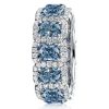 Blue Topaz Eternity Band Ring - Cushion Cut - 925 Sterling Silver
